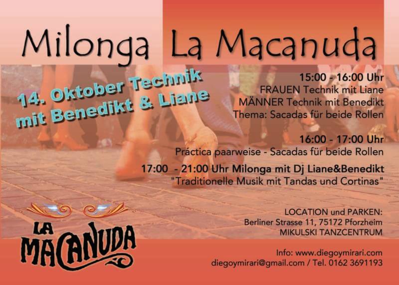 Milonga La Macanuda Oktober Mit Technik Und Musik Bei Liane Schieferstein Und Benedikt